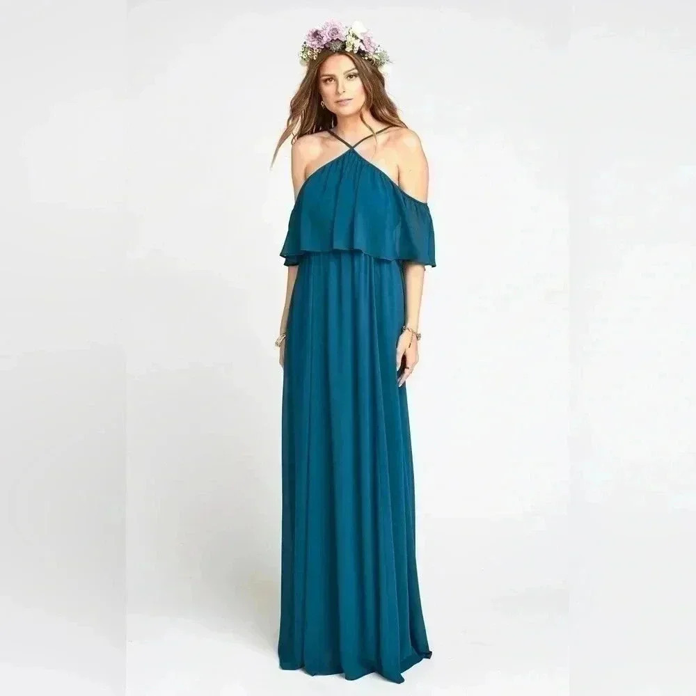NWT SHOW ME YOUR MUMU Rebecca Ruffle Maxi Dress XS